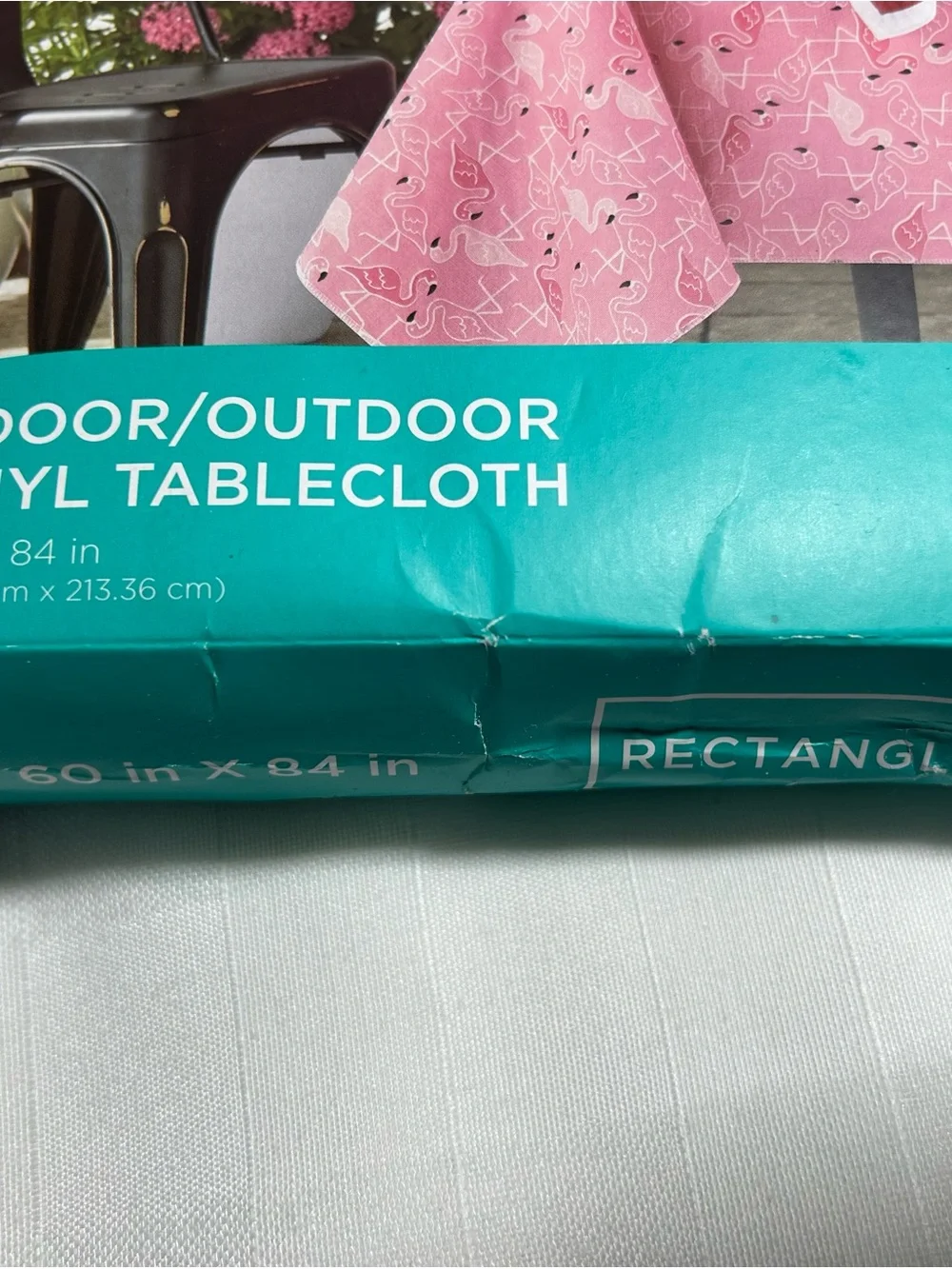 Oasis Pink Flamingo Vinyl Tablecloth